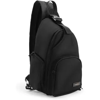 Cwatcun DSLR Kameratasche, Kamera Sling Bag für Fotografen, wasserdichte Kamera Schultertasche, Für Canon Nikon Sony DSLR und spiegellose Systemkameras (2.0 Schwarz)