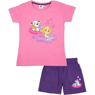 United Labels® Schlafanzug für Mädchen - Dream Patrol Kinder Pyjama Set Kurzarm Oberteil mit Hose Rosa/Lila