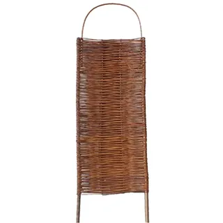 Steck-Paravent Weide | 56x130cm (BxH mit Bogenverlauf) | Mobiler Garten Sichtschutz zum Stecken | Outdoor Weidenparavent Wetterfest | Weiden Gartenparavent aus Holz | Steckparavent | standfest