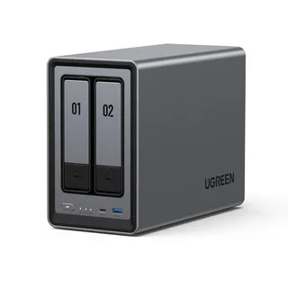 UGREEN NASync DXP2800 2-Bay NAS Server, Intel N100 Quad-Core, 8GB DDR5, 2,5GbE LAN, 2×M.2 NVMe-Steckplätze, 4K HDMI, Kompatibel mit Drittanbieter NAS Festplatten/HDD für Heim & Büro (Diskless)