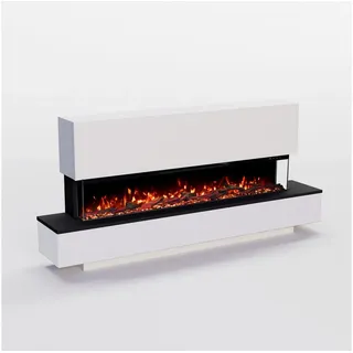 GLOW FIRE Elektrokamin Cobalt, Standkamin mit 3D Feuer und Heizung (Thermostat, Elektrischer Kamin mit APP Steuerung, Heizleistung (900- 1800 W) weiß 50 cm