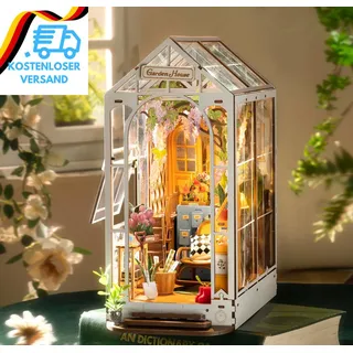 Rowood Book Nook Kit Gartenhaus, DIY Booknook Buchstütze Modellbausatz 3D Puzzle