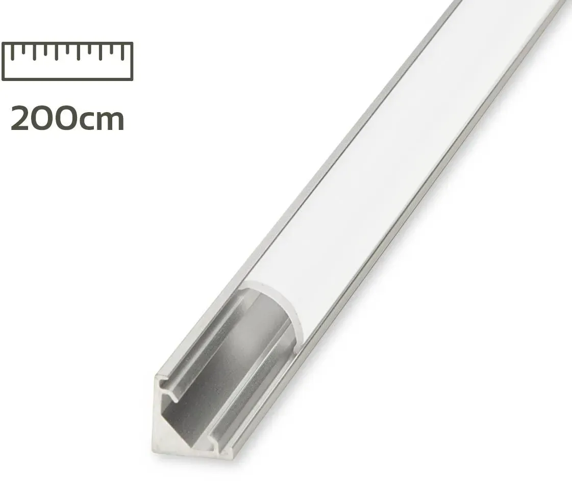 LED Eck-Profil eloxiert 8 x 8mm opal 200cm