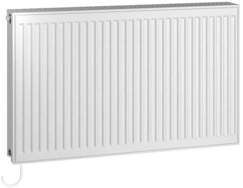 Kermi x-flair Profil-Vmulti Wärmepumpen-Ventilheizkörper Typ 22 – zweireihig mit zwei Konvektoren, Bauhöhe 600 mm, Baulänge 700 mm, Mittenanschluss, Weiß RAL 9016