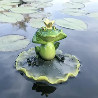 Miniteich Deko Garten Frosch Figuren Schwimmfrosch,Teichdeko Schwimmende Frosch Deko Statue Gartendeko für Draußen Wetterfest,Gartenfiguren Frösche Tiere Dekofiguren,Gartenfigur Harz Statue (I)