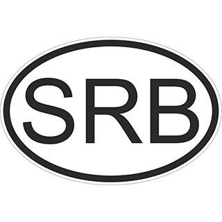 Akachafactory Selbstklebend Sticker Flagge Oval Code Länder Auto Moto Serbien Serbische SRB