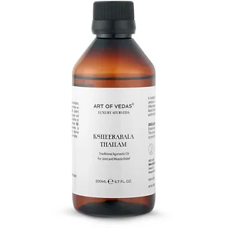 Ksheerabala Thailam 200ML – Traditionelles Ayurvedisches Öl für Körper- und Fußmassage – Tiefenentspannung, Schmerzlinderung, Hautpflege – Art of Vedas Ayurvedisches Massageöl - Ayurveda Massage Oil