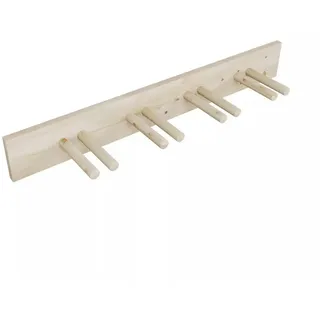 QLS Wand Skihalterung für 4 Paare 90 cm Nordic Walking Trekking Stöcke (Unbehandelt)