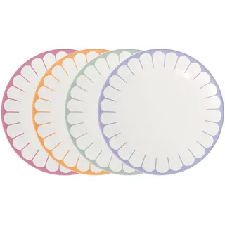 Villeroy & Boch Speiseteller 4tlg. Fleur couleur, Teller, Mehrfarbig, Keramik, Rund, Essen & Trinken, Geschirr,