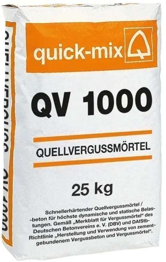 Quick-Mix QV 1000-4 Quellvergussmörtel / -beton - 25kg 0-4mm | 10-100mm