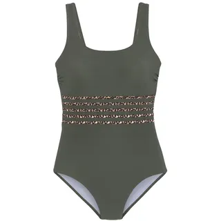LASCANA Badeanzug Damen oliv-leo Gr.36 Cup B