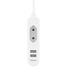 Hama Steckdosenleiste Eurobuchse, 2x USB-A  (Weiß, Kabellänge: 1,9 m)