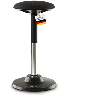 DESKSPACE Motion Ergonomischer Sitz-& Stehhocker | Höhenverstellbarer Bürohocker & Stehhilfe mit extra breiter Standfläche & Sitz |Stehstuhl der Rücken- und Nackenschmerzen vorbeugt |5 Jahre Garantie