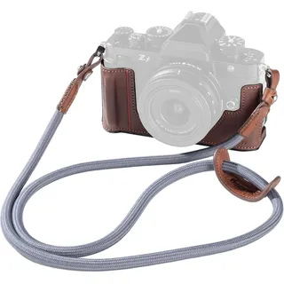 SMALLRIG Kamerataschen-Set für Nikon Z f, Vintage-Kamerataschen-Set aus PU-Leder, mit verbessertem Griff, kratzfestem Mikrofaserfutter, Rahmen aus Aluminiumlegierung, Schultergurt, Braun – 5096