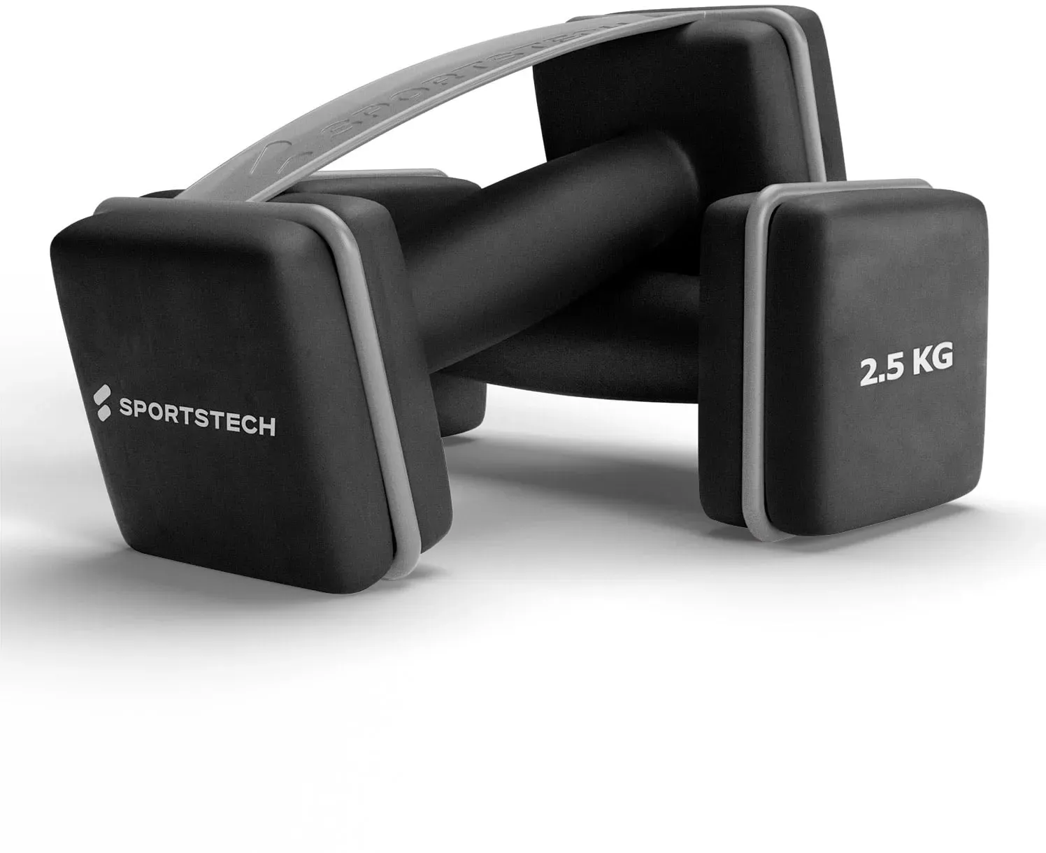 Sportstech Hantelset AH100, 2,5kg, Kurzhanteln, 7 verschiedene Farbvarianten, Kleinhantelset für Muskelaufbau, Anti-Roll Design, griffige Antirutschoberfläche