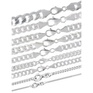 HOPLO Panzerkette Silberkette Panzerkette Länge 50cm - Breite 1,4mm - 925 Silber, Made in Germany silberfarben 50 cm Unisex