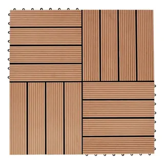 vidaXL Terrassenfliesen 11 Stück WPC 30 x 30 cm 1 qm Teakholzfarbe