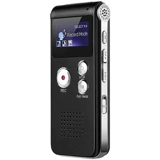 AKKEE Digitales Diktiergerät, 8 GB, Mini-Aufnahmegerät Digitales Aufnahmegerät (Multifunktionaler Digitaler Audio und Mp3-Player) schwarz