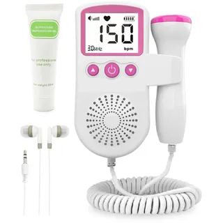 Doppler PRO | Herzfrequenzmonitor | Fetal Doppler | Präziser Sensor mit 3MHz | LCD-Bildschirm | CE-geprüft | Komplett Set Angelsound | Vulpes Goods