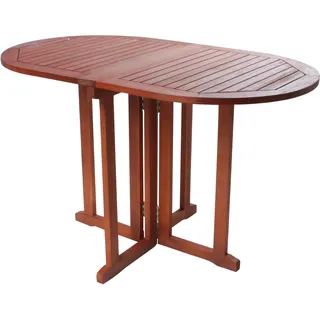 Garden Pleasure Baltimore Klapptisch 120 x 70 cm braun oval