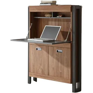 furn.design Sekretär, Eiche, Grau, Holzwerkstoff, Nachbildung,Eiche, Kufe, 90x127x22 cm, FSC 100%, Arbeitszimmer, Schreibtische, Sekretäre