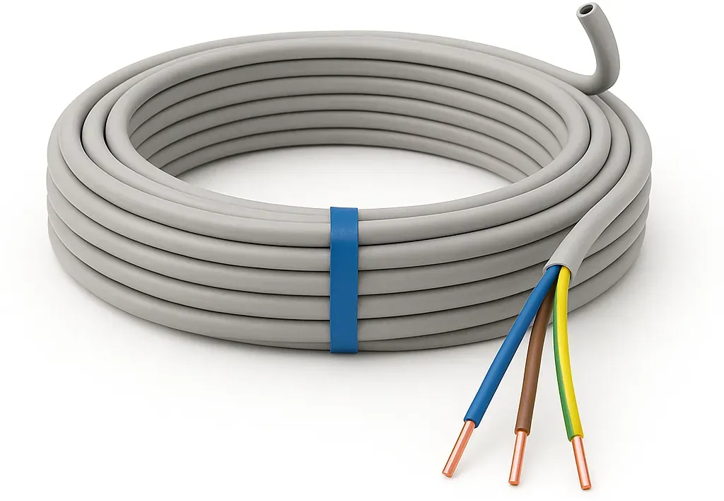 PVC-Mantelleitung NYM-J 3x1,5 mm2, eindrähtig, 100m, grau
