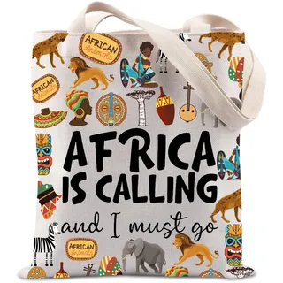 FUNYSO Afrika-Geschenk, Afrika-Reise-Souvenir, Geschenk, Afrika, Afrika ruft und ich muss gehen, Tragetasche, Afrika ist Großbritannien, 28 inches - 28 inches