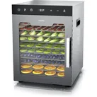 Arendo Dörrautomat Edelstahl, Temperaturregler von 30° bis 90°C, Dörrgerät, Dehydrator, 800 W, 10 Etagen, Obst, Fisch, Fleisch Dörrapparat, Obsttrockner, Timer 0,5-24 Stunden