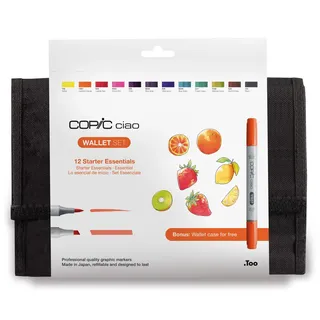 Copic Ciao 12er Set im Wallet, Twin Marker mit einer mittelbreiten und einer Brush-Spitze