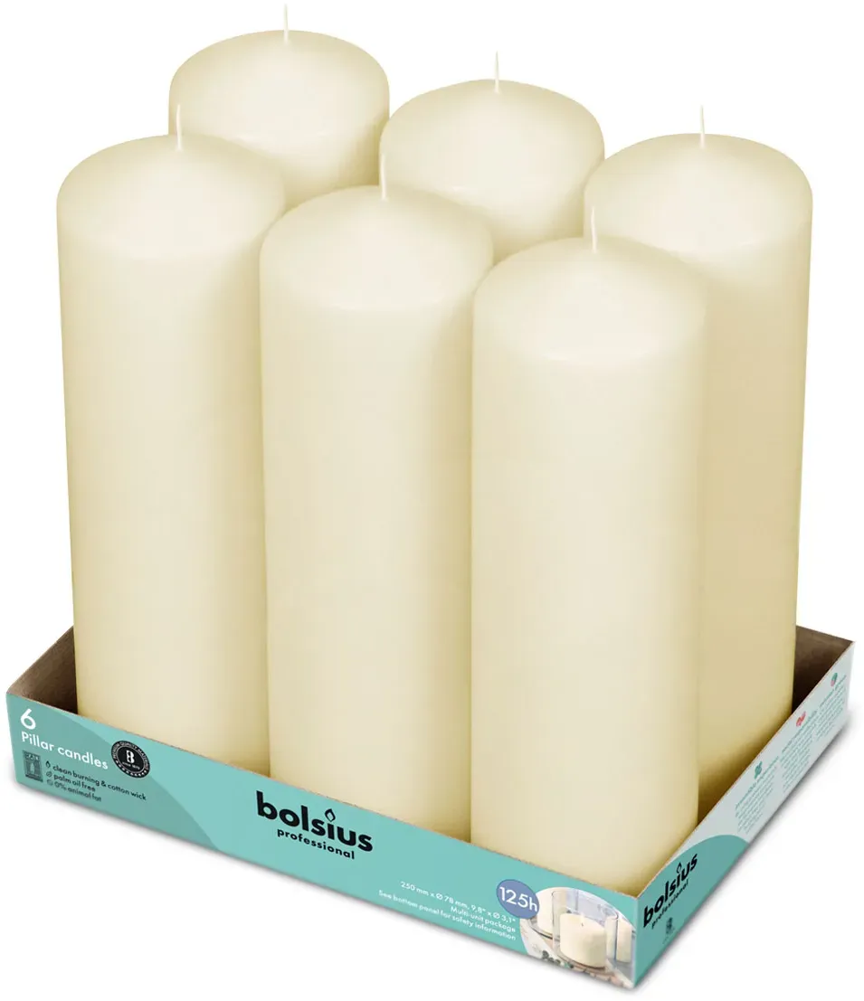 Stumpen 250/78 mm (6er Pack) – elfenbein