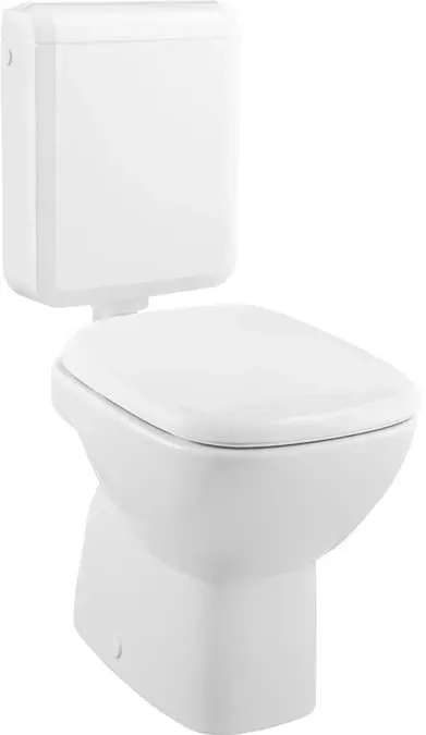 Baliv Stand-WC Kombination mit waagerechtem Abgang + WC-Sitz & Spülkasten