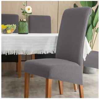 Simloveve Sitzflächenhusse Universal Stuhlbezug Stretch Stuhlhussen elastische Stretch Husse, Elastische Hussen,Schwingstühle, Hochzeit grau