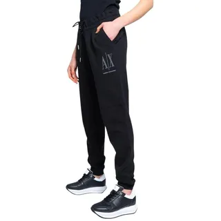 Armani Exchange Damen Drawstring Logo Studs Terry Jogger Casual Pants, Schwarz, XS EU - XS
