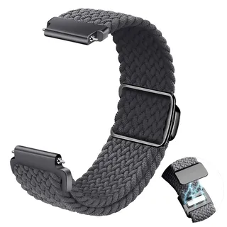 CeiBand Nylon Elastische Geflochtenes Armband, 20mm 22mm Magnete Gewebtes Sport Aatmungsaktive Uhrenarmbänder für Herren Damen - Grau