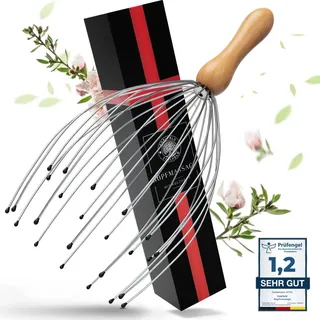 edelfeld Die entspannende Kopfmassage Spinne mit 28 Fingern von Edelfeld [VERBESSERTE VERSION 2025]- Mit Geschenkverpackung - Kopfmassagegerät mit Auslegern auf 2 Ebenen Wohlfühl-Noppen