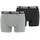 Boxershorts grau/schwarz S 2er Pack