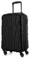 Suitline -  Bordgepäck Koffer Handgepäck 55x35x20 cm, Trolley Hartschale matt, 4 Rollen, ABS, TSA, Schwarz