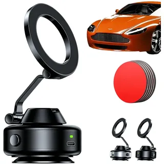 Snapmount Handy Halterung, Se Snapmount -Das Original, Snap Mount Handyhalterung Mit Vakumm Saugnapf, 360° Drehbarem Magnetische Handy Halterung Auto Magnethalterung, Anti Rutsch & Faltba (1PC-B)