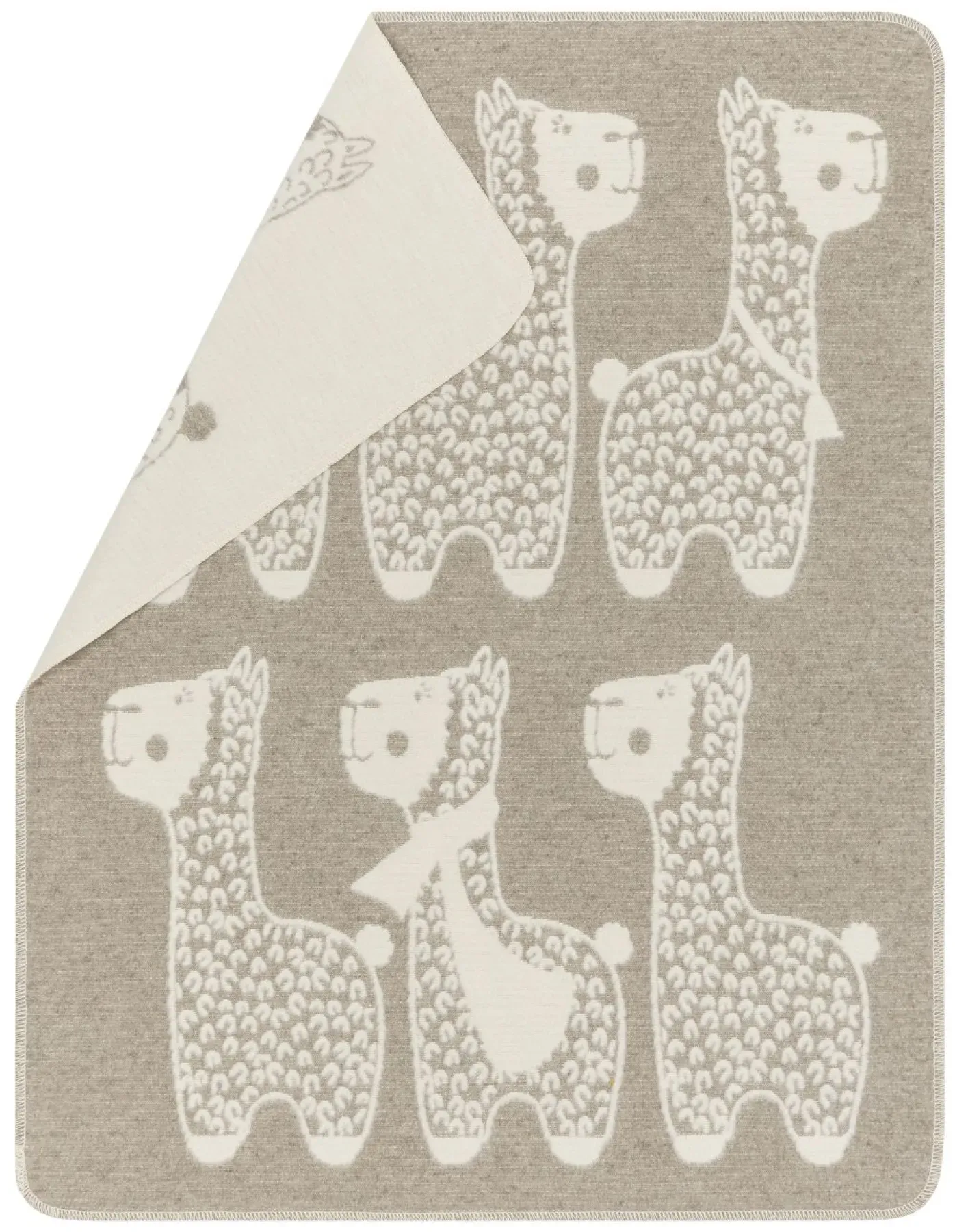 David Fussenegger Babydecke Plaid Carla 'Alpaka' 70 x 90 cm Rauch- Beige