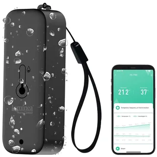 Luminea Home Control WLAN-Außen- und Innen-Temperatur- und Luftfeuchtigkeitssensor, IP65