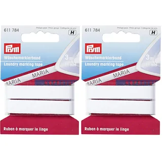 Prym 611784 Wäschemarkierband CO aufbügelbar 11 mm weiß (Packung mit 2)
