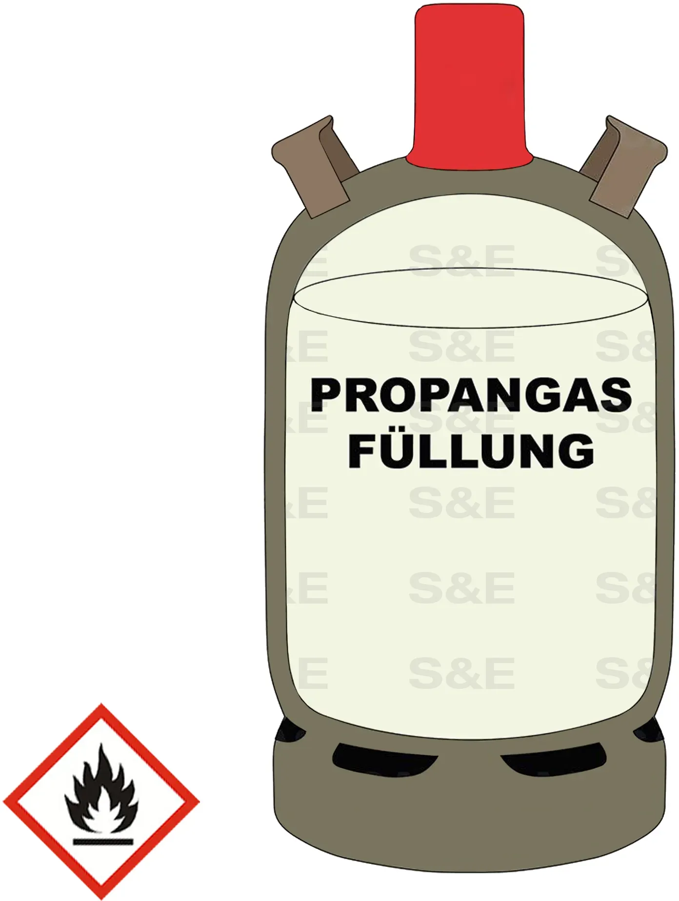 Füllung 33 kg Propangas  für graue Nutzungsflasche