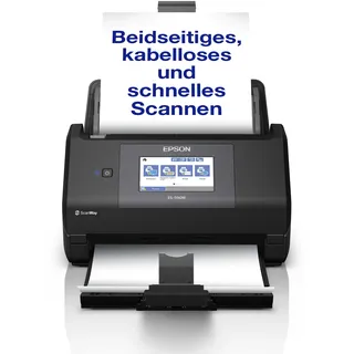 Epson Workforce ES-590W WLAN Dokumentenscanner | 45 S./Min. / 90 ipm | 100 Blatt automatischer Dokumenteneinzug | 10,9 cm Touchscreen | Farbe | Kabelloses Scannen an mehrere Ziele | Bis DIN A4