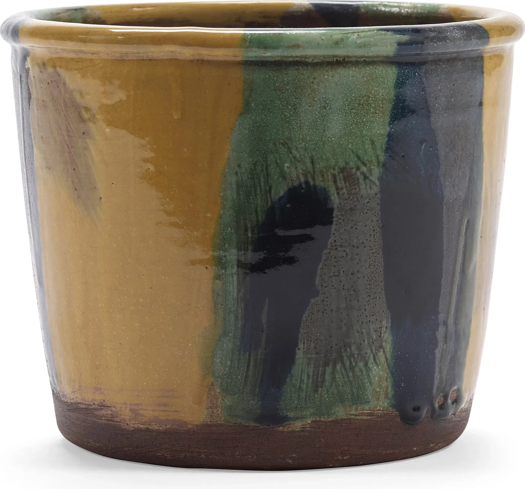 Glazed Shades Blumentopf 20 cm, gelb-blau