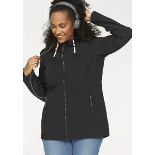 Ocean Sportswear Softshelljacke mit Kapuze, für kältere Tage, wärmendes Material, mit Reißverschlusstaschen, Gr. 58, schwarz (softshelljacke aus nachhaltigem Material, , 63498150-58