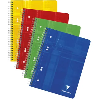 Clairefontaine 5x Collegeblock A5 6-fach gelocht, 80 Blatt blanko 90g Sortiert 8570C