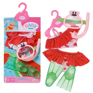 BABY born Tauchspaß 43cm, Schnorchelset mit Bikini, Taucherbrille und Schwimmflossen für 43cm Puppen, 836996 Zapf Creation, Rosa