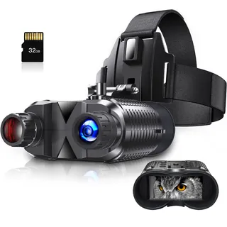 Hojocojo Nachtsichtgerät, Nachtsichtbrille Kompatibel mit Fast Mich Helm, 8-facher Digitaler Zoom, 7-Gang Infrarot, FHD 1080p, 1312 Fuß/400m bei 100% Dunkelheit, Wiederaufladbar über USB