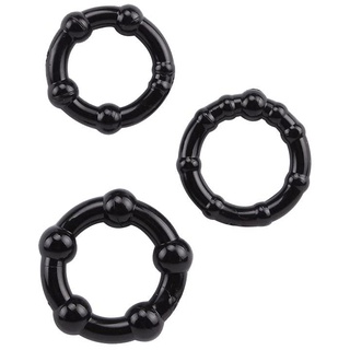 Beaded Cock Rings-Black