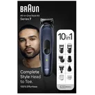 Braun MGK7421 Haarschneider, Bartschneider, Körperhaartrimmer, Ohr-, Nasenhaartrimmer abwaschbar Blau (matt)